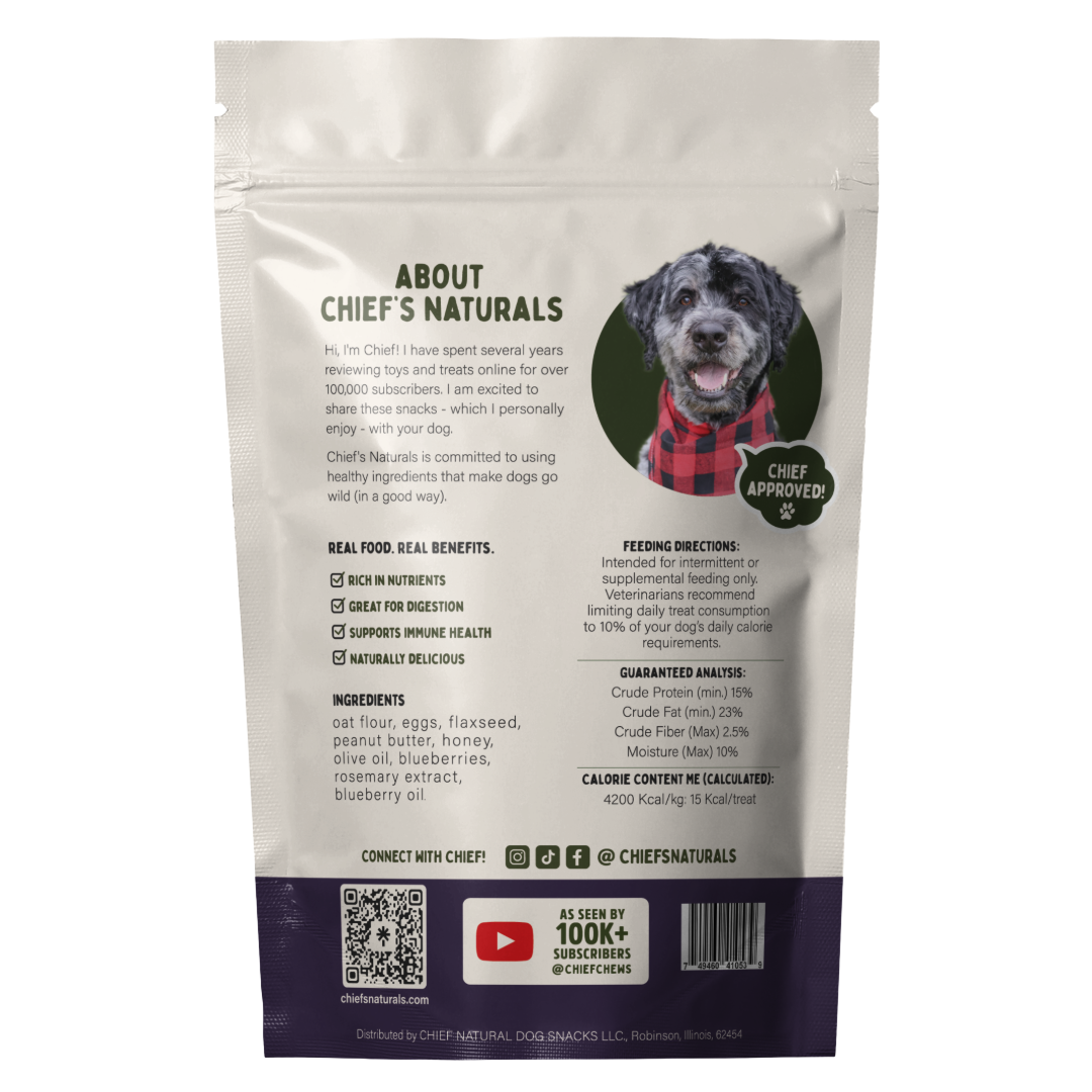 Peanut Butter & Blueberry All-Natural Dog Treats