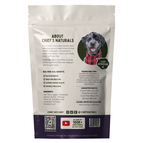 Peanut Butter & Blueberry All-Natural Dog Treats