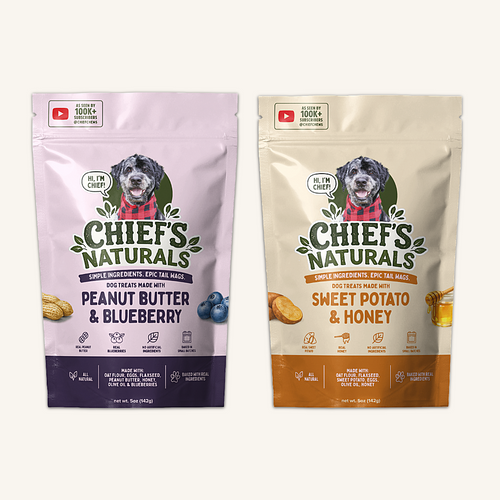 Chief's Naturals 2-Pack Bundle - Peanut Butter & Blueberry and Sweet Potato & Honey
